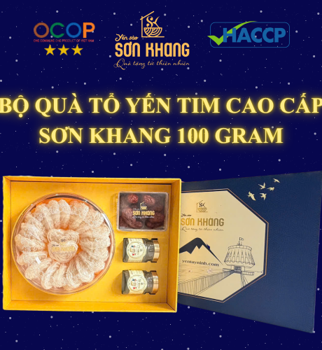 Bộ quà tổ yến tinh chế tim cao cấp Sơn Khang 100gram