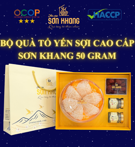 Bộ quà tổ yến tinh chế sợi cao cấp Sơn Khang 50gram