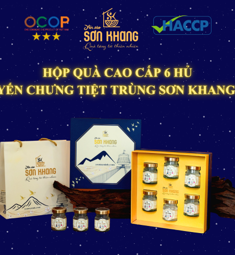 HỘP QUÀ 6 HŨ YẾN CHƯNG TIỆT TRÙNG CAO CẤP SƠN KHANG