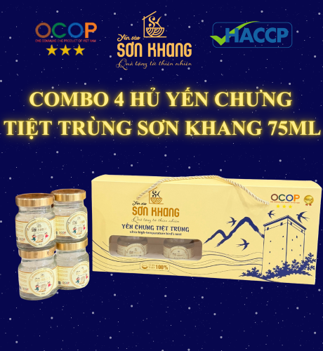 Combo 4 hủ yến chưng tiệt trùng Sơn Khang 75ml