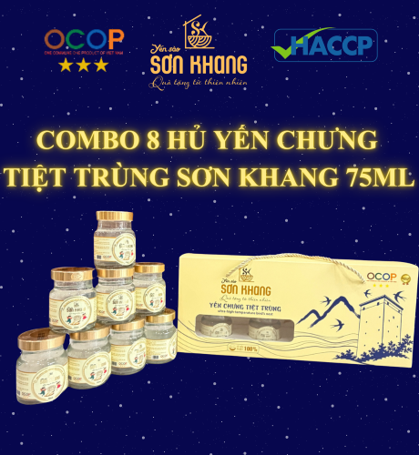 Combo 8 hủ yến chưng tiệt trùng Sơn Khang hủ 75ml