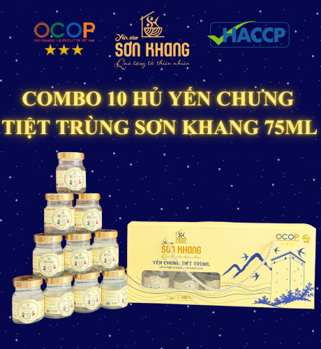 Combo 10 hủ yến chưng tiệt trùng Sơn Khang hủ 75ml