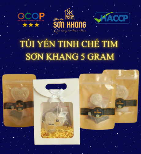 TÚI YẾN TINH CHẾ TIM SƠN KHANG – 5 GRAM